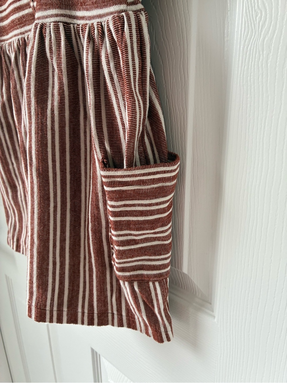 Zara Kids Brown & White Striped Short Sleeve Dress - Picture 4 of 7
